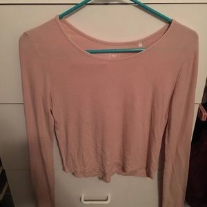 Me To We pacsun pink long sleeve crop top